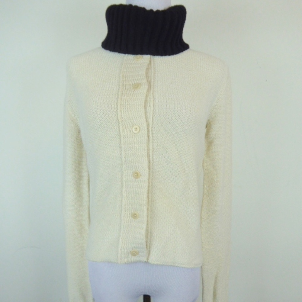 GIORGIO ARMANI CASHMERE CARDIGAN Sweater i38 M cream black